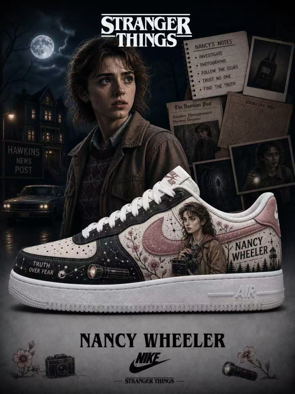 Nancy Wheeler V.1 Custom Air-Style Sneakers