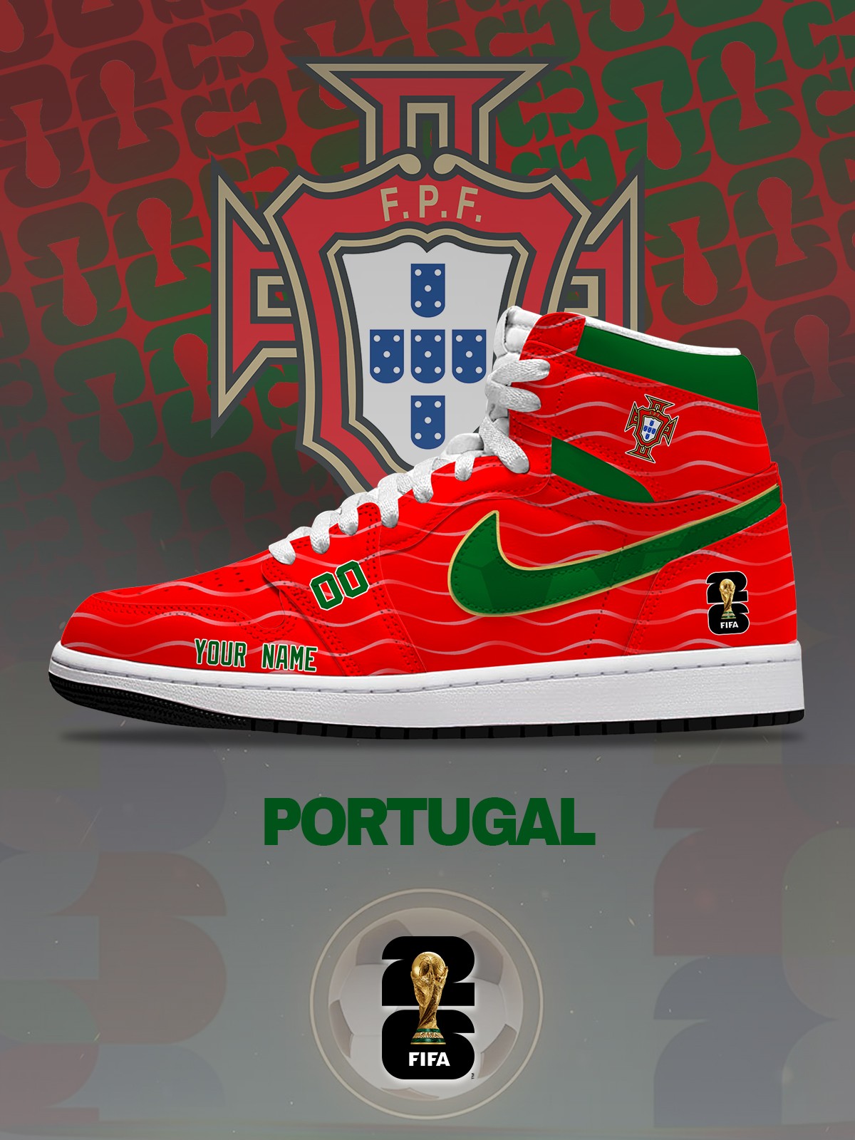 World Cup 2026 Portugal V.1 Custom High-Top Sneakers