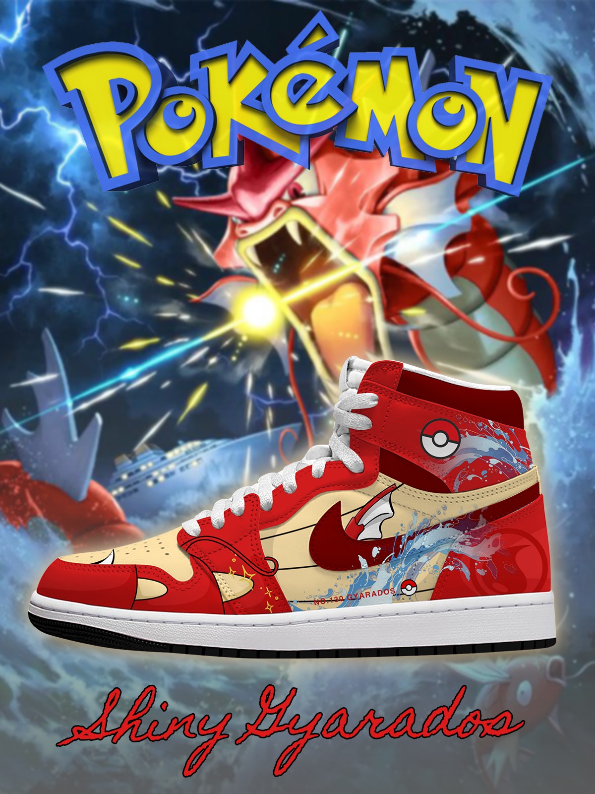 Shiny Gyarados V.1 Custom High-Top Sneakers