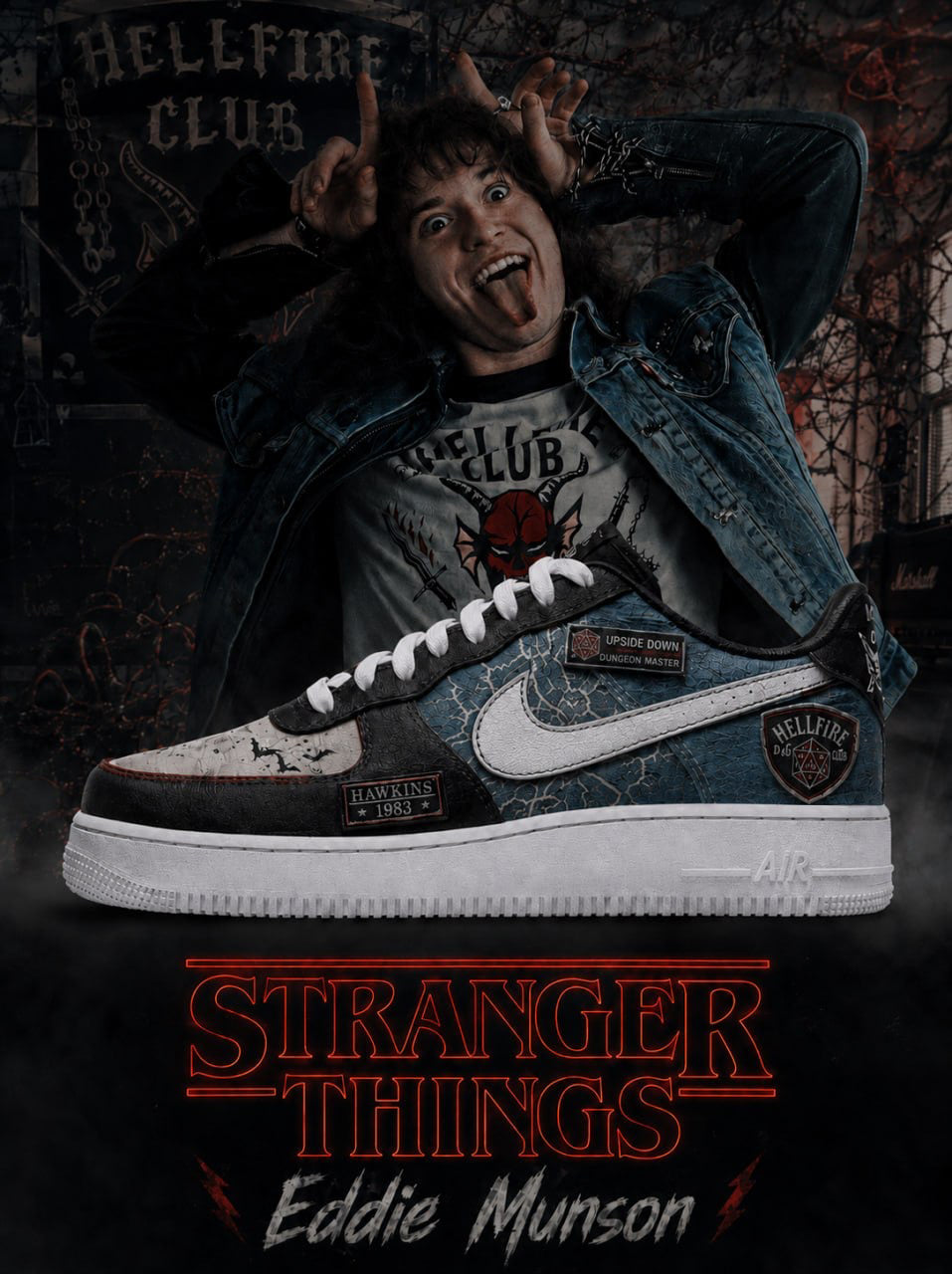 Eddie Munson V.2 Custom Air-Style Sneakers