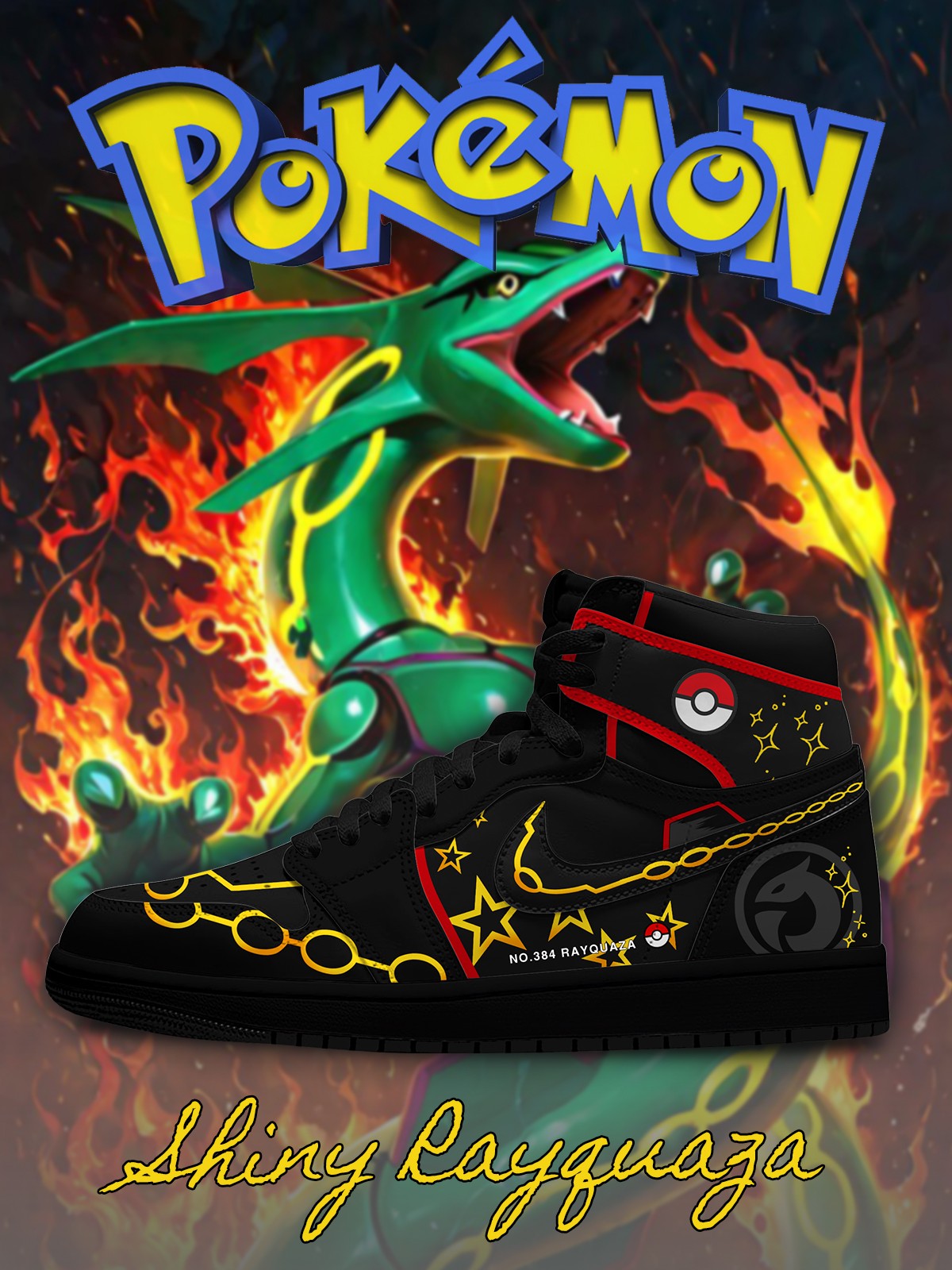 Shiny Rayquaza V.1 Custom High-Top Sneakers
