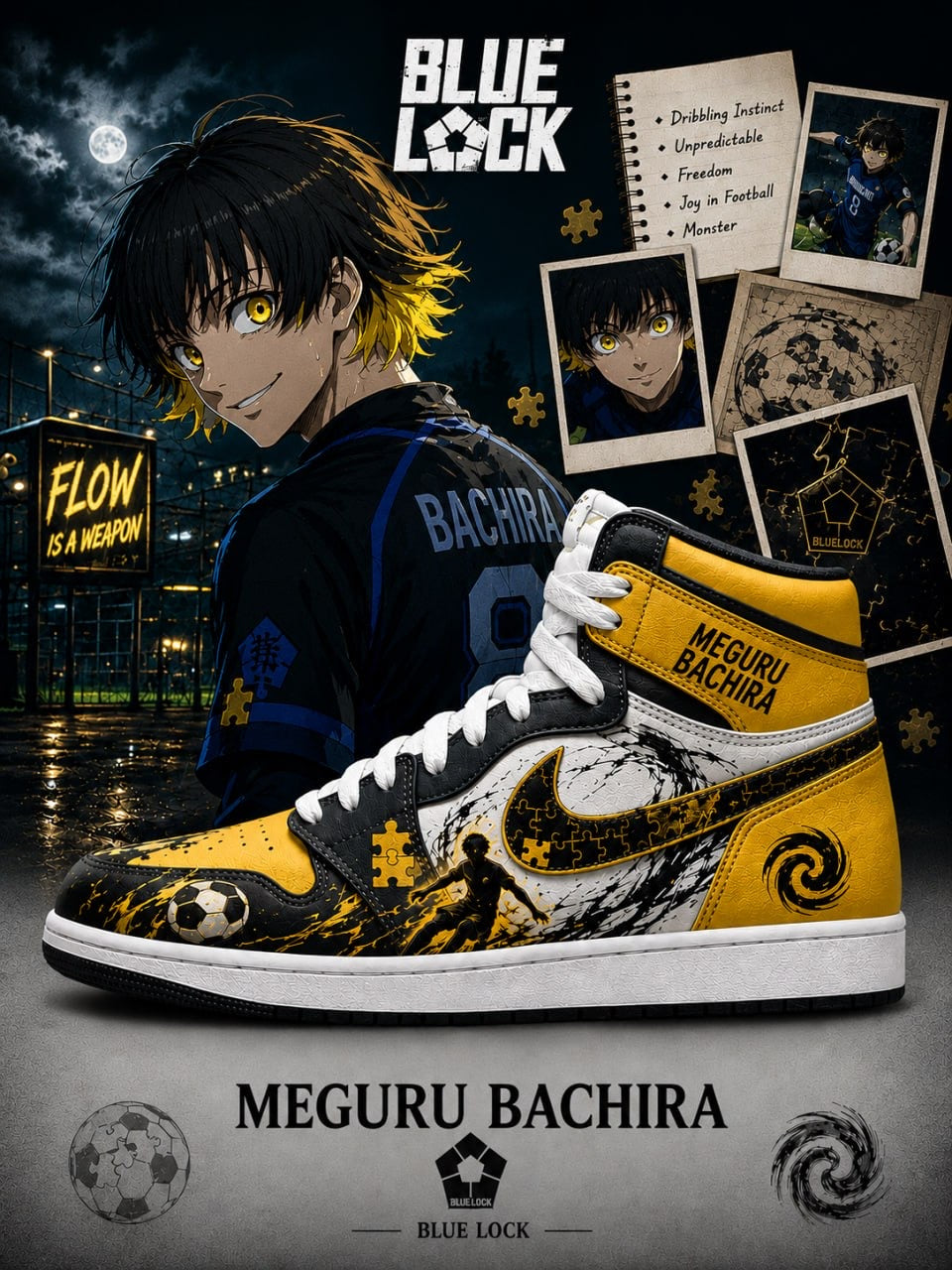 Meguru Bachira V.3 Custom High-Top Sneakers