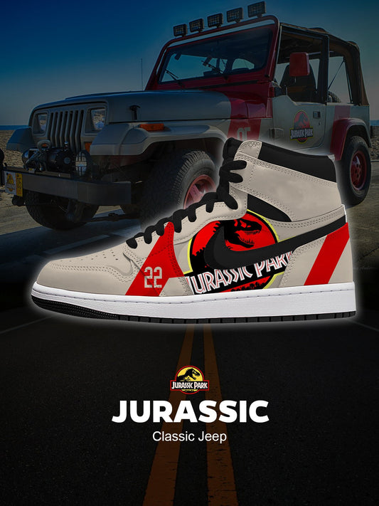 AJ1 高筒 電影名車-Jurassic Classic Jeep客製球鞋 V.1