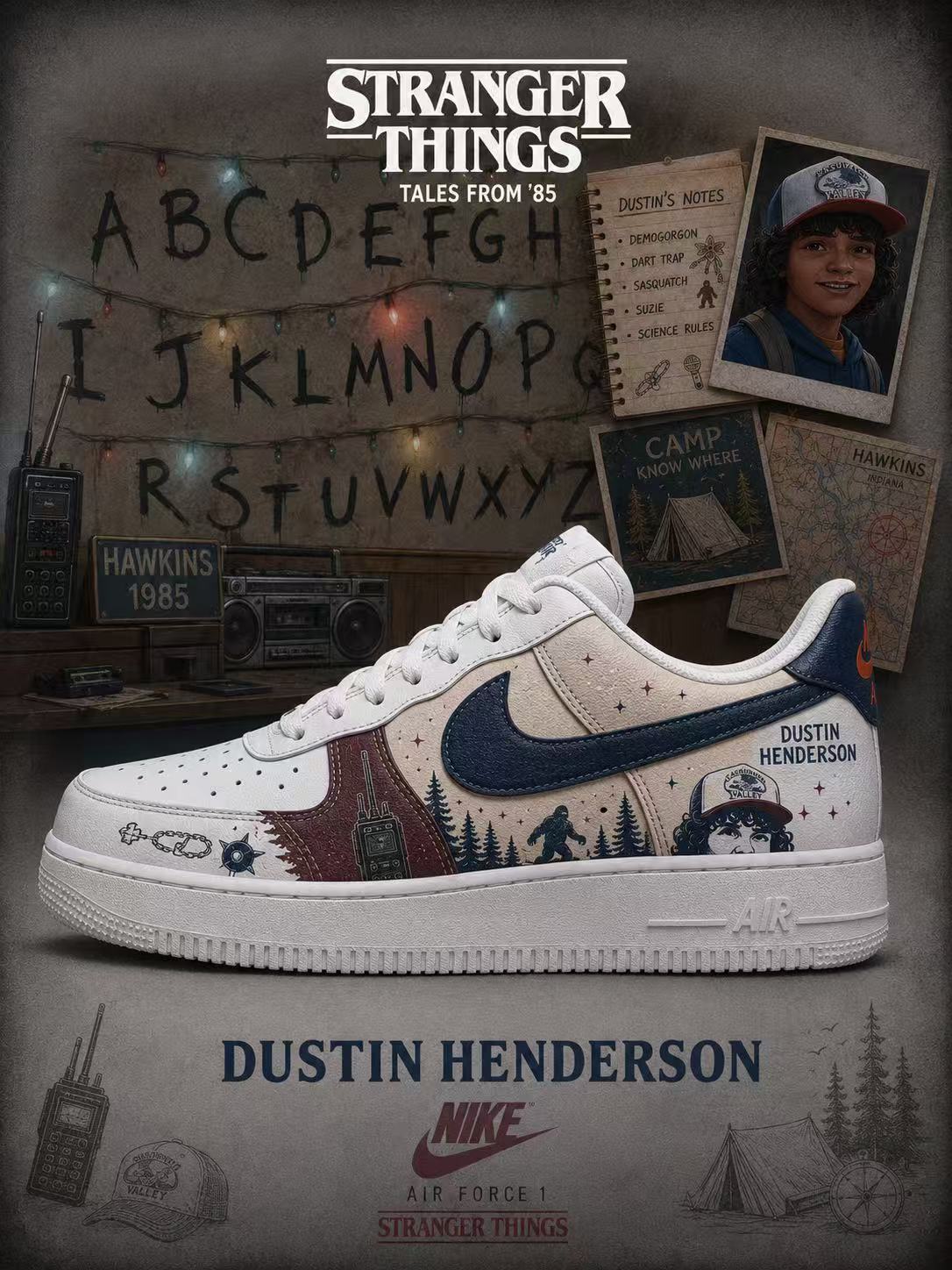 Dustin Henderson V.3 Custom Air-Style Sneakers