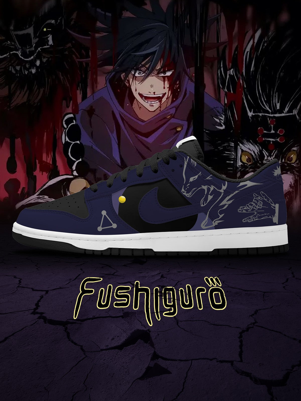 Megumi Fushiguro V.2 Custom Court-Low Sneakers