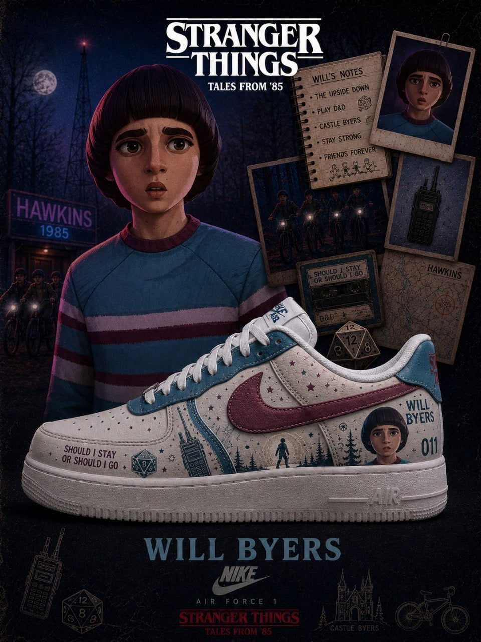 Will Byers V.3 Custom Air-Style Sneakers