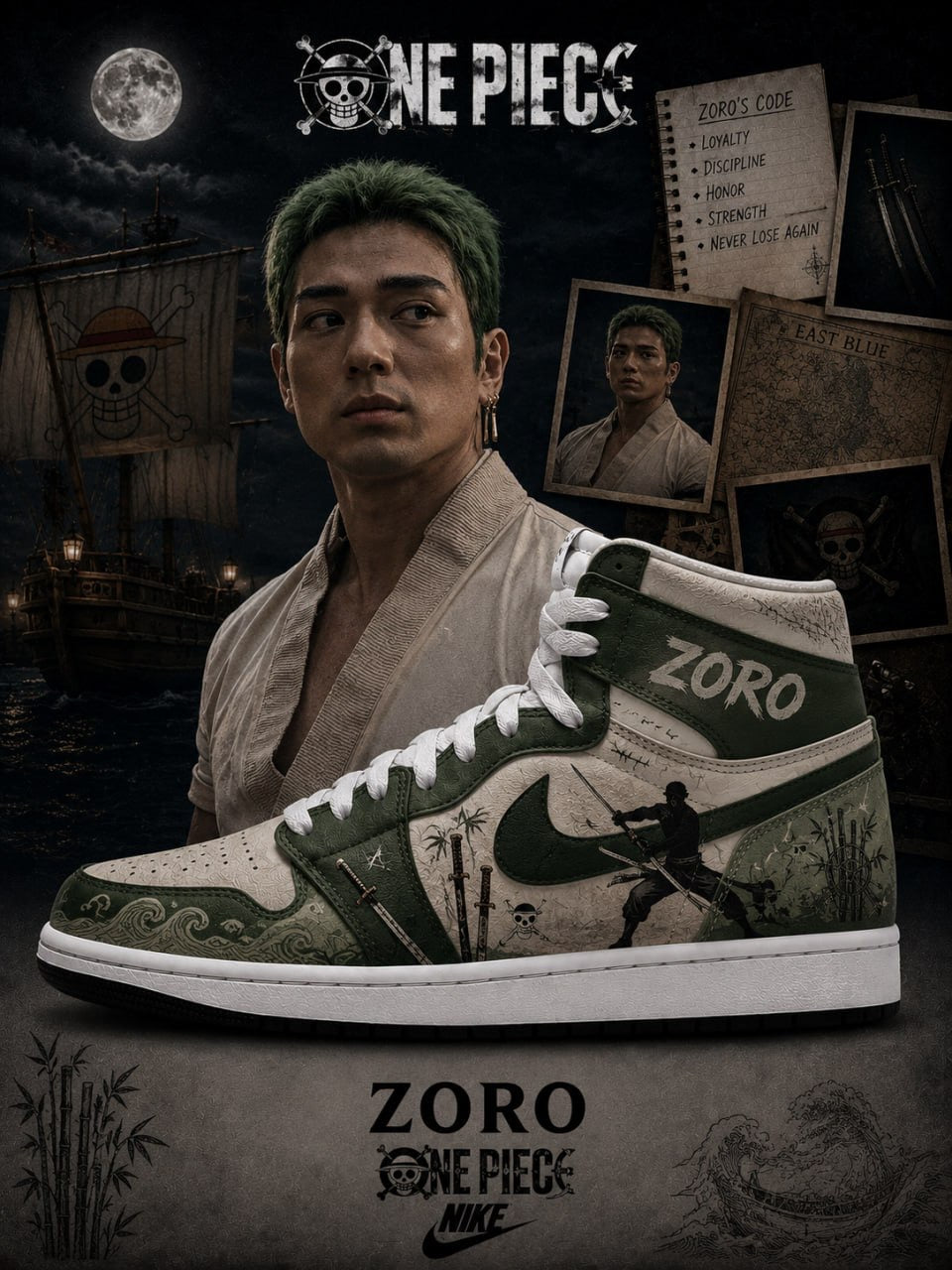 Zoro V.1 Custom High-Top Sneakers