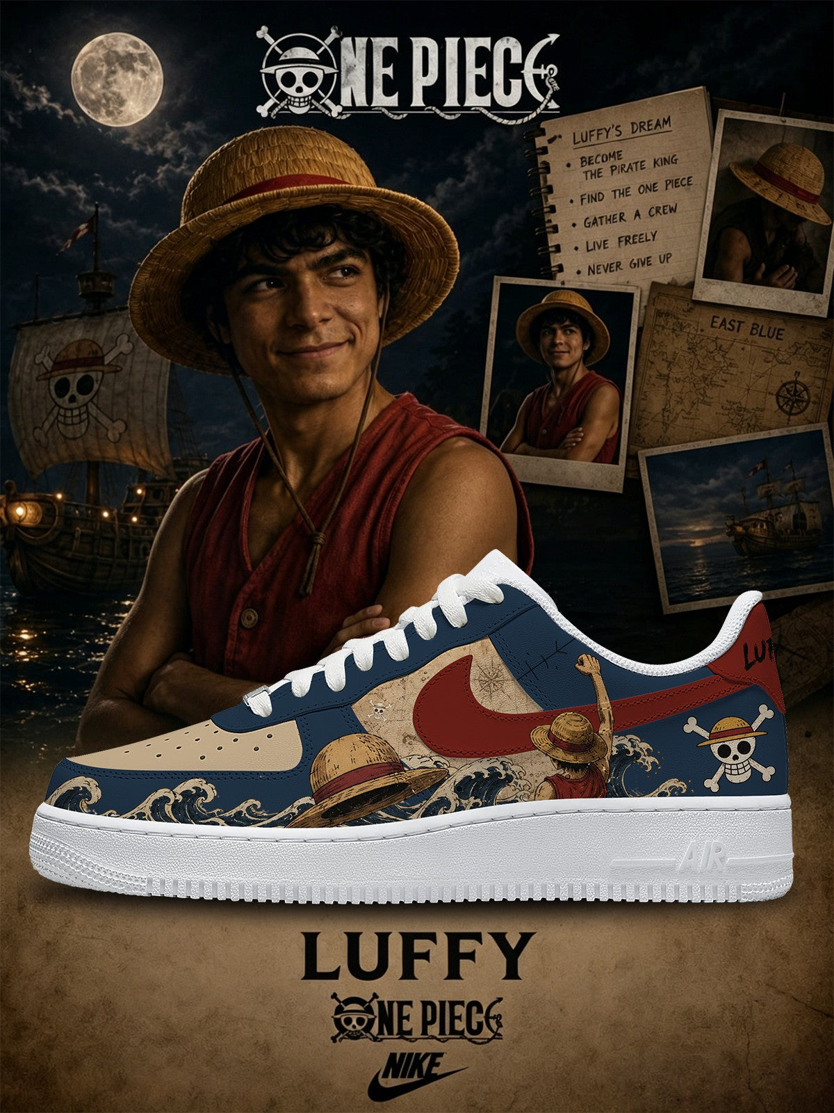 Luffy V.1 Custom Air-Style Sneakers