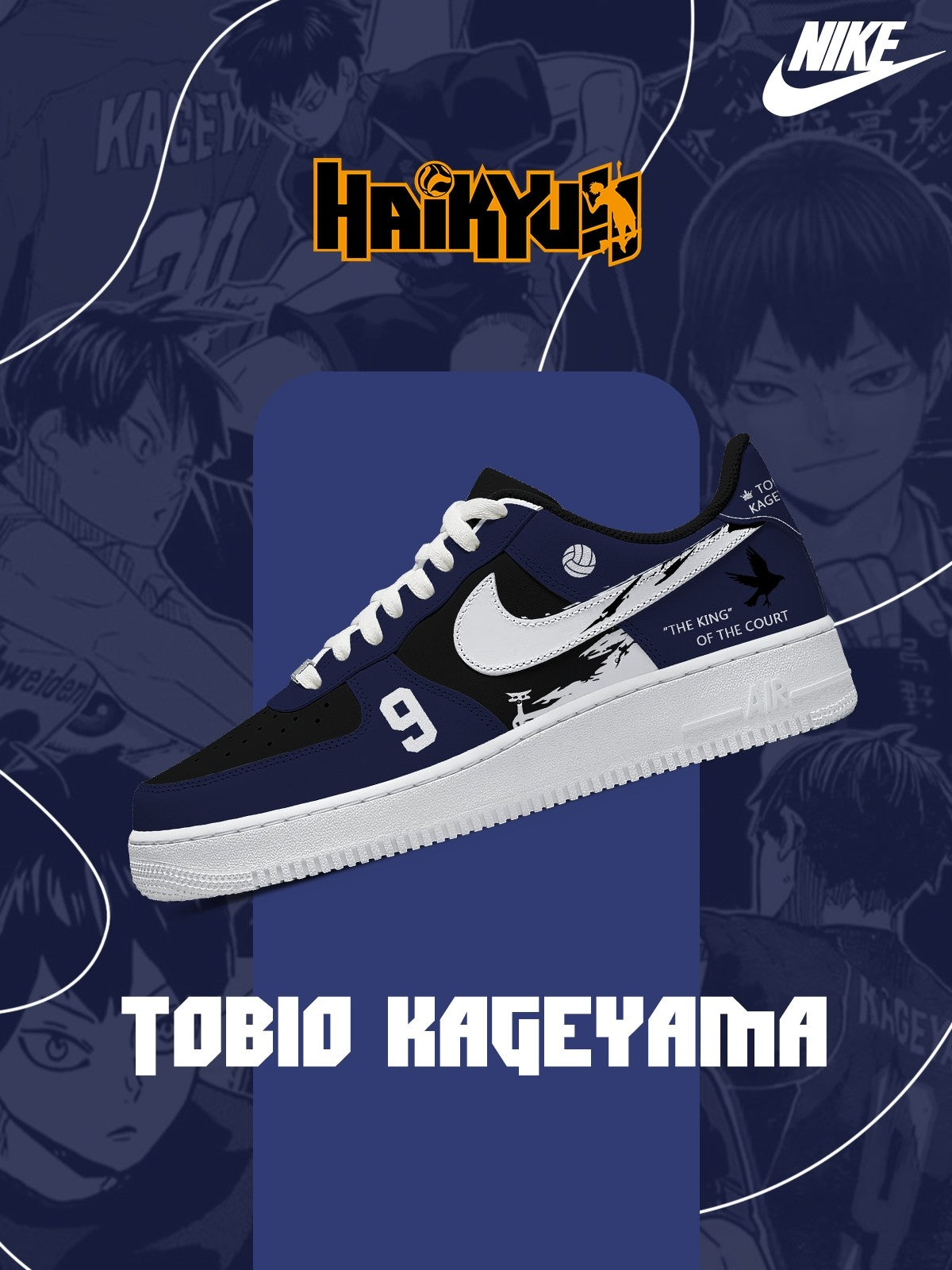 Tobio Kageyama V.3 Custom Air-Style Sneakers